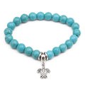 Classy Turquoise Beach Turtle String Beads Bracelets - Hanging Turtle MegaBDM