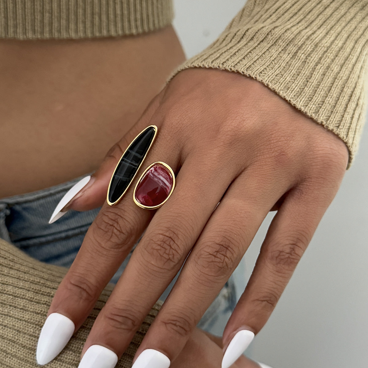 Women's Style Retro Minority Single Design Versatile Ring - Light Gold-00997 MegaBDM