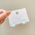 Women's Alloy Night Market Stall Temperament Imitation Pearl 2 Earrings - 1# White Flower Ear Studs- MegaBDM
