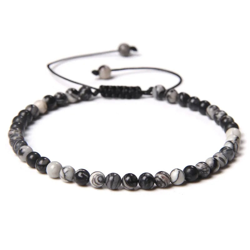 Agate Stone Braided Adjustable Gemstone Beads Bracelet - 6 MegaBDM