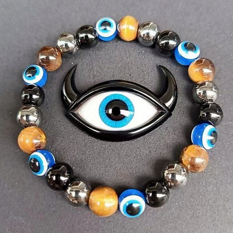 Versatile Classic Comfortable Xi Glass Tigereye Bracelet - T-15 / Glass MegaBDM