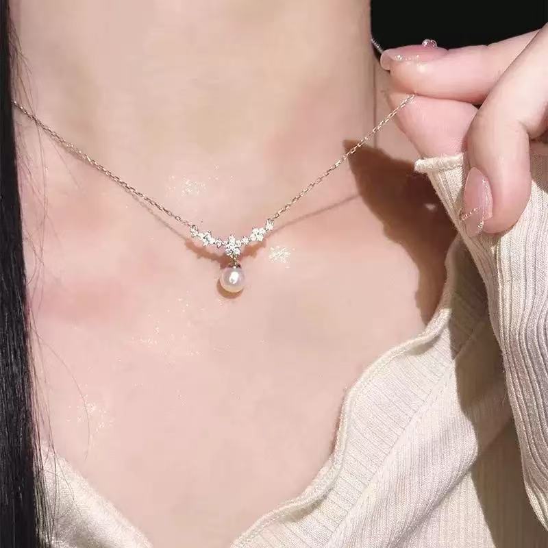 Women's Pearl Broken Sier For Summer Light Luxury Minority Sense Temperament Necklace - 378 MegaBDM