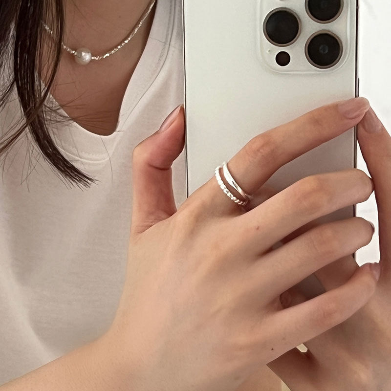 Late Sterling Sier Collection Style Bright Index Finger Folding Ring - J0343 MegaBDM