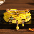 Trendy Unique Bohemian Elastic Bead Creative Bracelets - DC2038-13 Yellow MegaBDM