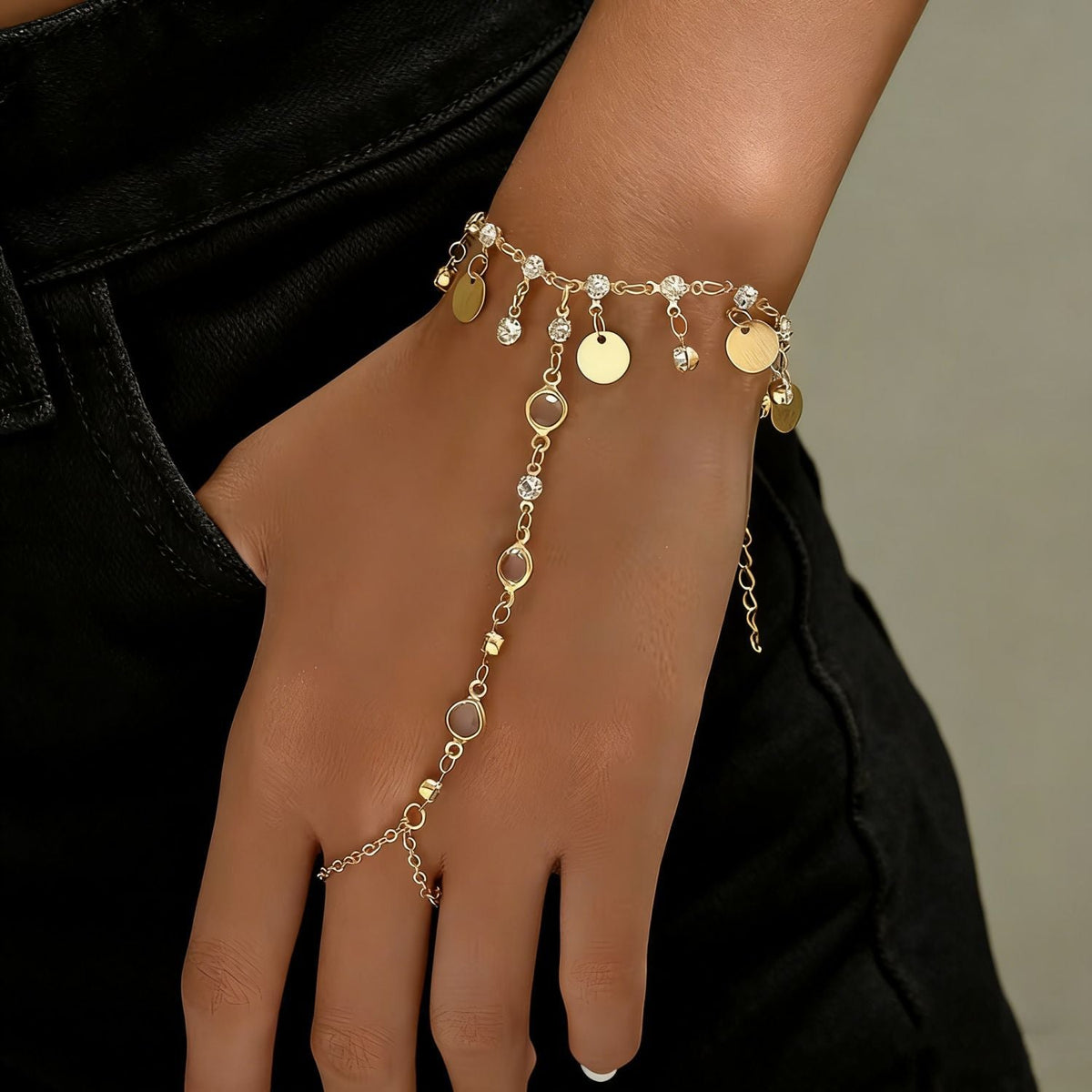 Fashion Sequin Tassel Personality Finger Chain Bracelets MegaBDM