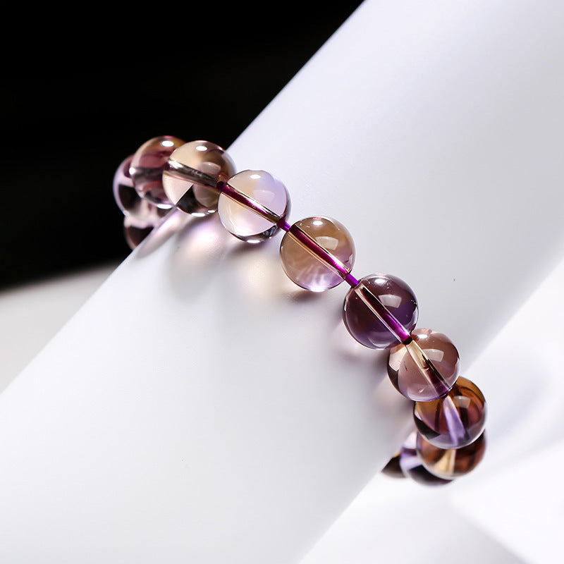 Casual Women's Natural Amethyst For Citrine Bracelet - 9mm Ametrine MegaBDM