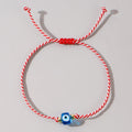 Women's & Men's Glass Devil's Eye Woven Hand Strap Adjustable Red Rope Bracelet - C-B23111501D MegaBDM
