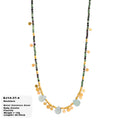 Women's Green Natural Stone Seaside Beach Style Water Necklace - 14-37-4 MegaBDM