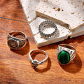 Malachite Horse Totem Flame Skull Personality Fashion Hip Hop Ring MegaBDM