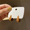 Ear Gentle Style Milk Tea Sier Needle Stud Earrings - Coffee Color MegaBDM