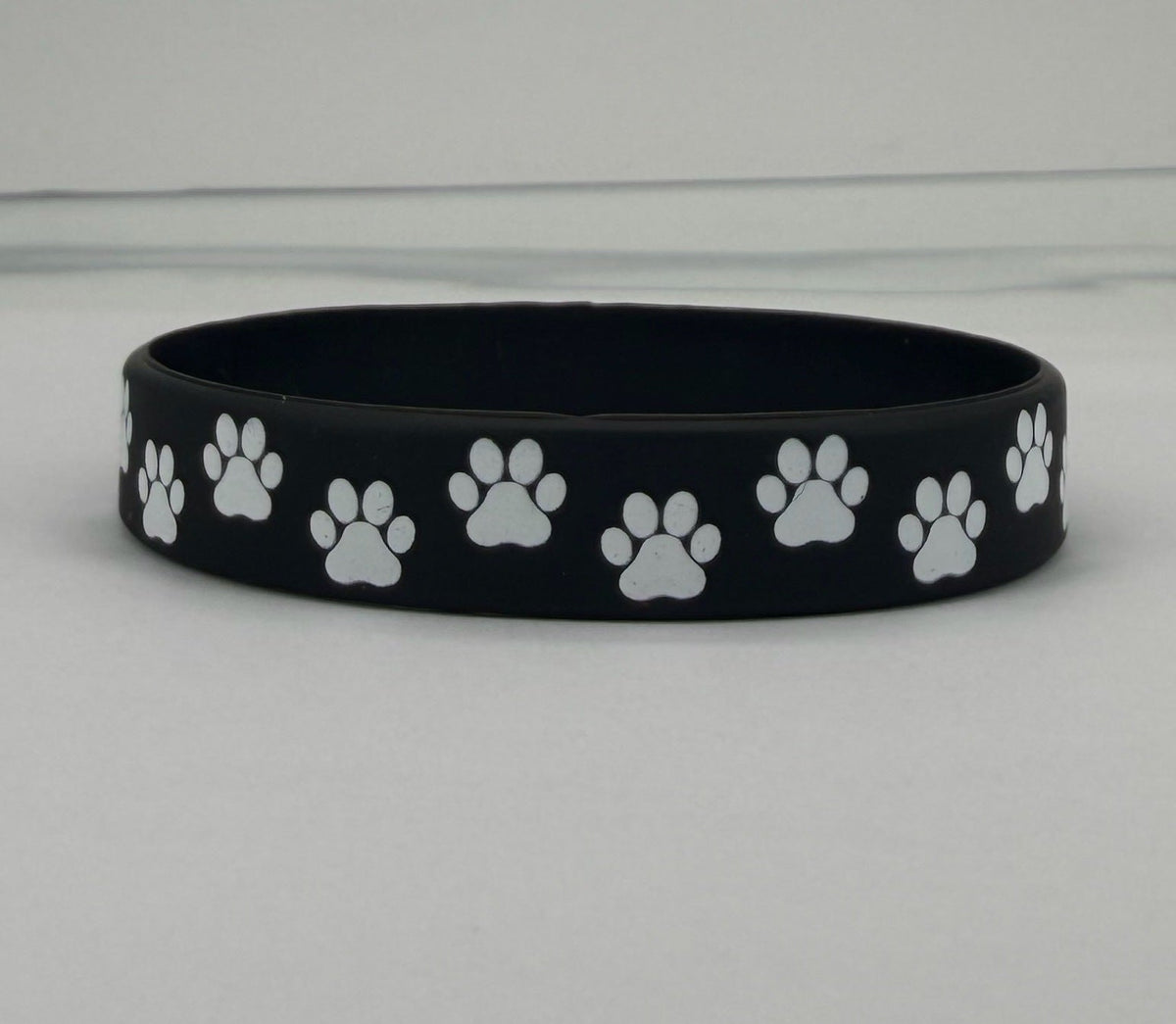Paw Print Silicone Pet Theme Party Event Bracelet - Black MegaBDM