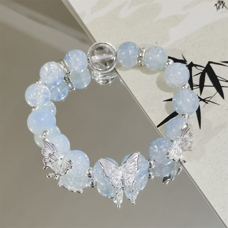 Cherry Blossom Glaze Female Design High Sense Bracelet - S320 Cool Ice Blue Butterfly Bracelet MegaBDM