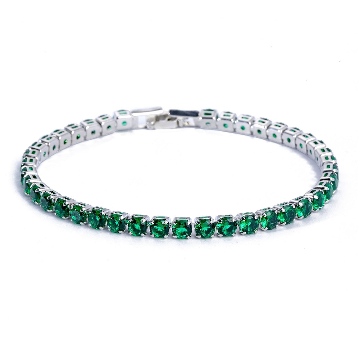 Women's Copper Micro Inlaid Zircon High-grade Light Luxury Simple Tennis Bracelets - 4.0 Platinum Lvzuan-17cm MegaBDM