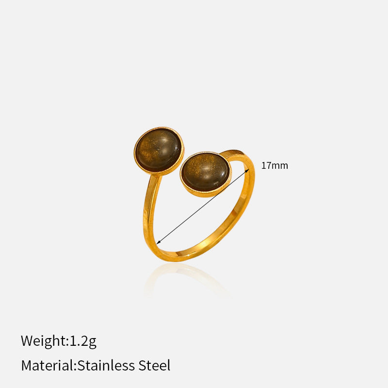Female Stainless Steel Simple Couple Titanium Open-end Personality Ring - CH1692-6 MegaBDM