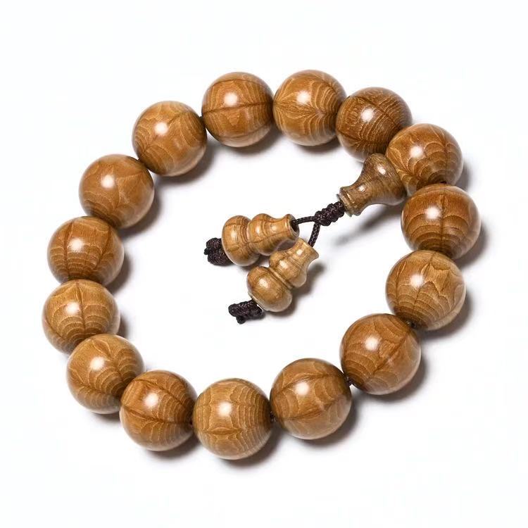 Materials Nine Wood Crafts Buddha Beads Bracelets - [Gourd Style] 18mm * 13 PCs MegaBDM
