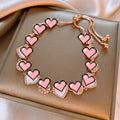 Flower Zircon Light Luxury High Sense Temperament Adjustable Wristband Bracelet - Bracelet-Rose Gold (Thick Gold Plated)
