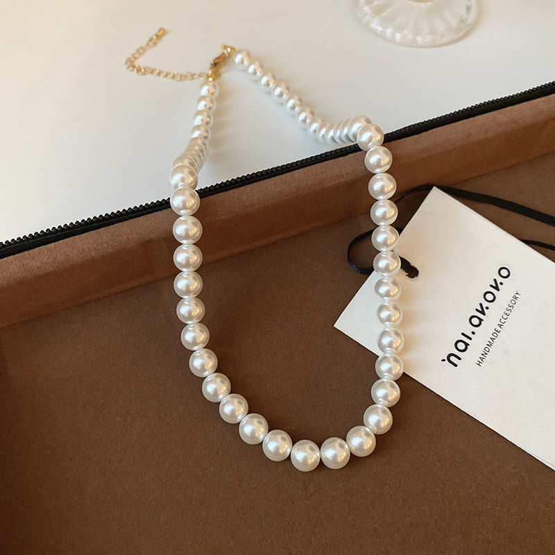 Women's Love Opal Affordable Luxury Fashion Clavicle Chain Necklace - 69# Necklace-Golden-White-10mm Pearl MegaBDM