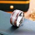 Men's Steel Meteorite Inlaid Gold Foil Light Luxury Fashion Ring - a7 / No. 7 MegaBDM