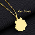 Stainless Steel Spanish Canary Islands Unisex Necklace - Greater Ganali Island Gold MegaBDM