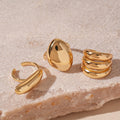 Rose Flower Love Pearl Light Luxury High Sense Ring - 29# Ring-Gold (Three-Piece Set) MegaBDM