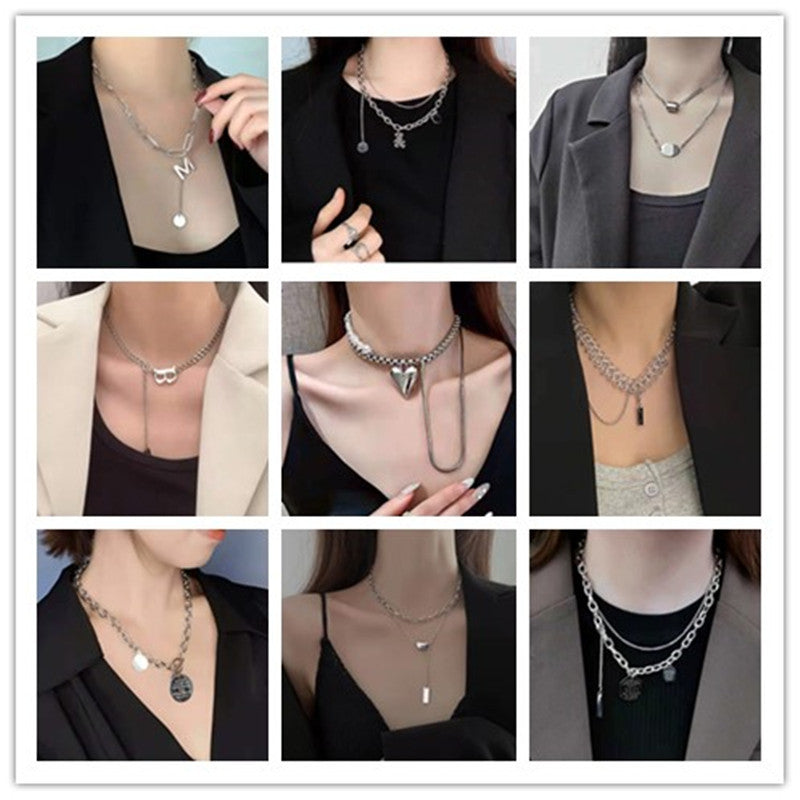 Women's & Men's Fashion Simple Titanium Steel Sweater Chain Personalized Hip Hop Necklace MegaBDM