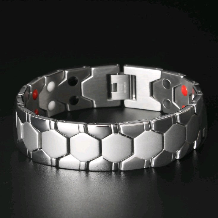 Clover Red Copper Watchband Buckle Rose Bracelet - Hexagonal Silver MegaBDM