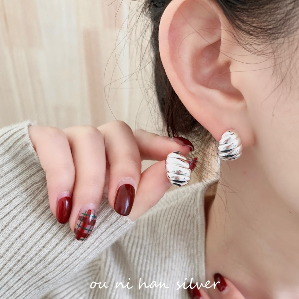 Horn Thread Female Style Special Interest Earrings - Silver MegaBDM