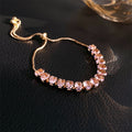 Women's Oval Leaf Small Fresh Gentle Temperament Light Luxury High Sense Bracelet - 3# Bracelet-Golden-Pink MegaBDM