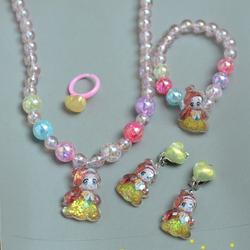 Versatile Graceful Children's Princess Mermaid Tail Rings - 3# Princess 5-Piece Set MegaBDM