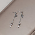 Diamond Butterfly Flower Pearl Graceful Fashionable Long Earrings - E5428 MegaBDM