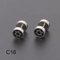 Bilateral Epoxy Titanium Steel Ear Drip Bone Fake Extender Earrings - C16 (One) / Steel Color MegaBDM