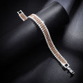 Women's Luxury Roman Crystal Gold Simple Full Diamond Bracelets - Silver Champagne Diamond MegaBDM