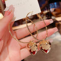 Personalized Fashionable Hollow Heart-shaped Big Ear Mimi Rings - Ky0113 Gold MegaBDM