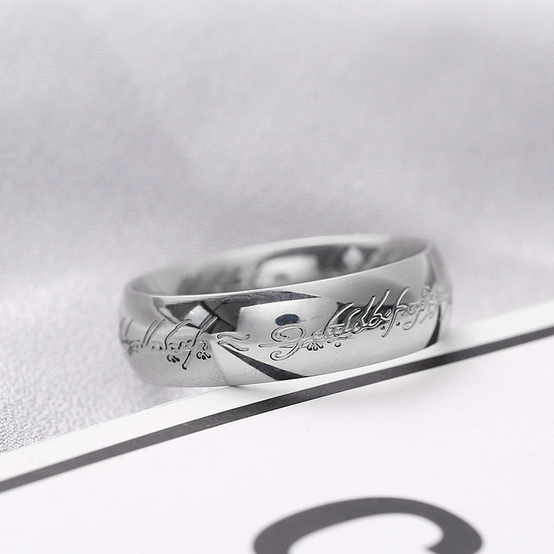 Fashion Men's Titanium Steel Supreme Personality Ring - Silver / No. 6 MegaBDM