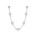 Women's Chain Tassel Ear Line Cold Style Stud Earrings - Style 5 (Single) [White Gold Color]] MegaBDM