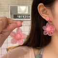 Palette Niche Design Sunflower Flower Female Vacation Style Stud Earrings - 9# Silver Needle-Pink MegaBDM