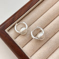 Cool Style Retro Brushed Matte Metal Beads Stud Earrings - E004394 Silver MegaBDM