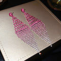 Women's Sier Diamond Tassel Light Luxury High-grade Simple Rings - 53# Silver Needle-Pink MegaBDM