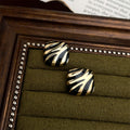 Flower Sier Needle Affordable Luxury Style Zircon Rings - Black and Golden Stripes-Silver Needle MegaBDM