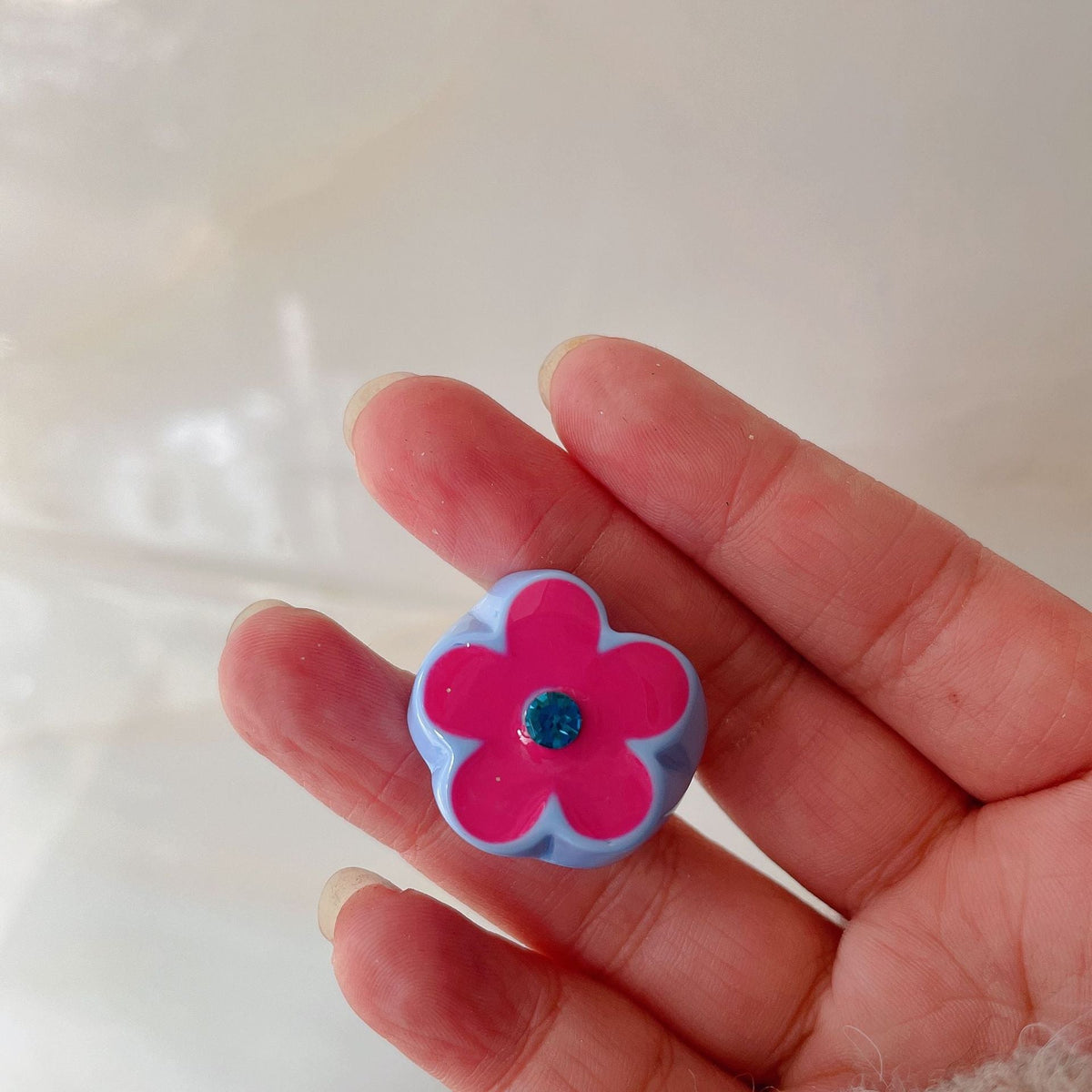 Petal Flower Female Illustration Dripping Fashionable Design Light Luxury Classic Ring - Small Flower Rose Red MegaBDM