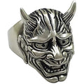 Men's Personality Hipster Fashion Domineering Hip Hop Black Warrior Prajna Mask Rings - Prajna Mask MegaBDM