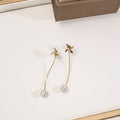 Diamond Butterfly Flower Pearl Graceful Fashionable Long Earrings - E643 MegaBDM