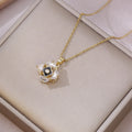 Female Minority Fashion Design Rotating Bauhinia Zircon Flower Necklace - X1654 MegaBDM
