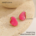 Women's High-grade Temperament Amber Resin For Light Luxury Minority Metal Patch Earrings - NMSE-L259-4 / 18K MegaBDM