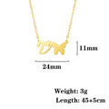 Stainless Steel Butterfly Love Letter High-grade Clavicle Pendants - V / 18K MegaBDM