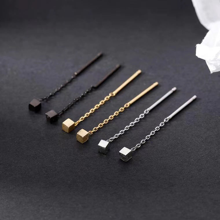 Sier Tassel Light Luxury Minority Square Design High Ear Line MegaBDM