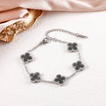 Popular High-quality Titanium Steel Clover Real Fritillary Bracelet - Steel Color Turquoise Black / 13mm MegaBDM