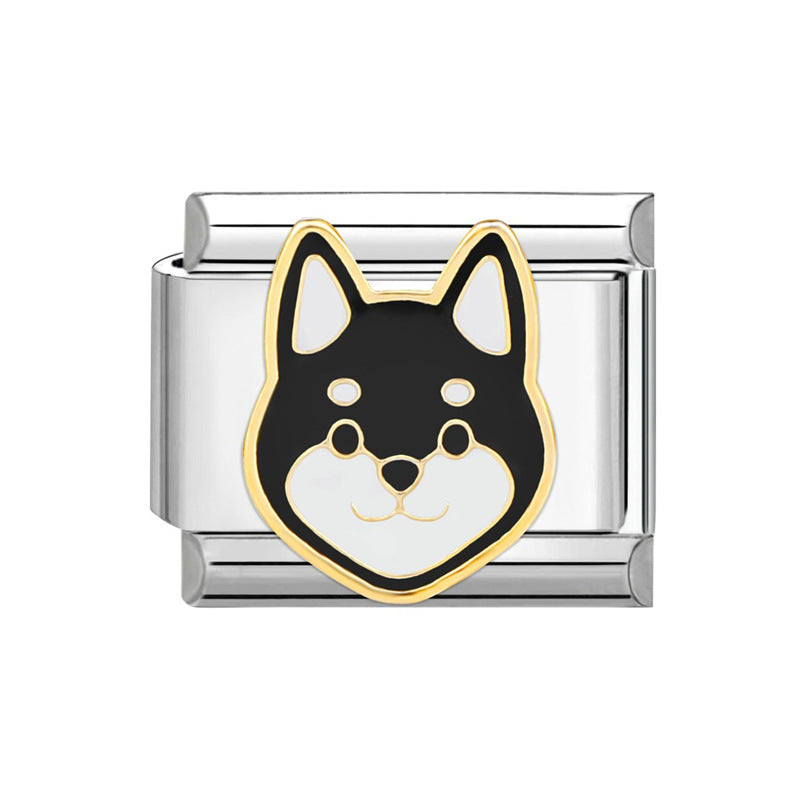 Hot Stainless Steel Italian Module Puppy Pattern Free Bracelet - XG21 MegaBDM