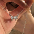 Zircon Female Sweet Niche Heart Gentle Light Luxury Simple Advanced Necklaces - White diamond MegaBDM