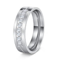 Stainless Steel Diamond Couple Zircon Bag Rings - Silver with Drill / No. 5 MegaBDM